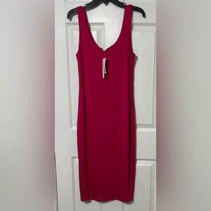 bar111 Women’s Body Con Sundress Super Soft MIDI Berry Bloom Pink NWT Size M